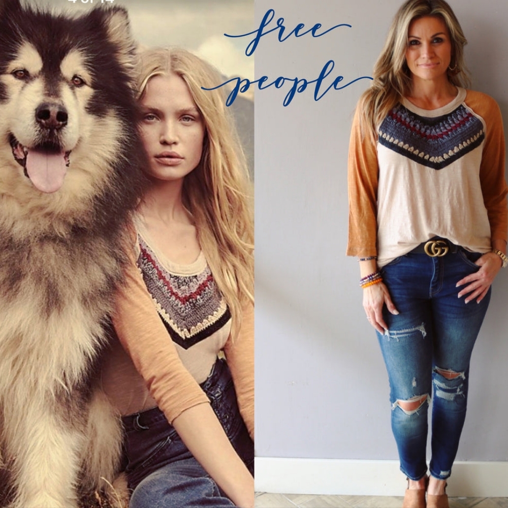 New Free People Spring Bound Baseball Tee - Picture 1 of 16